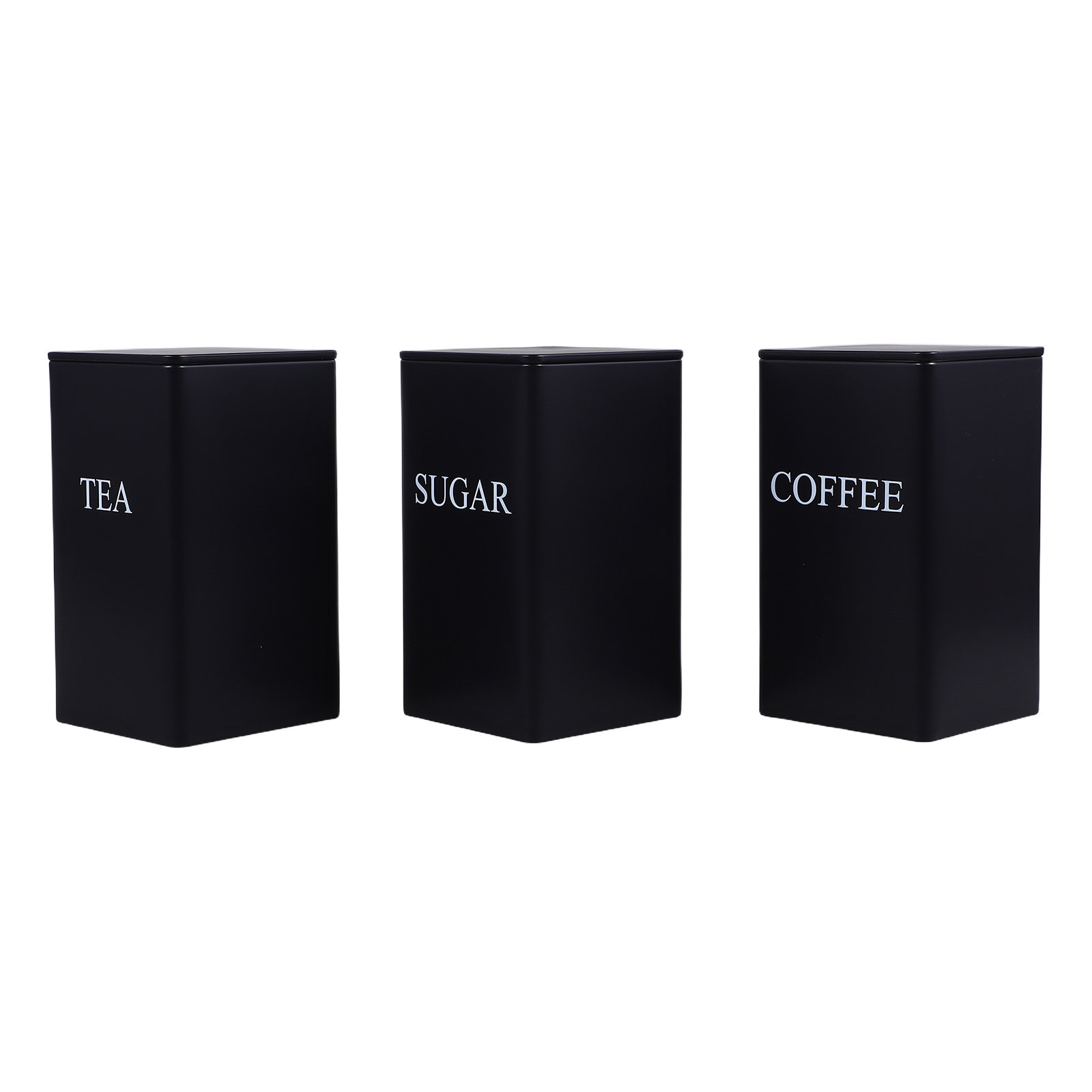 Food Storage Kitchen - 3Pcs Airtight Metal Kitchen Canisters Square