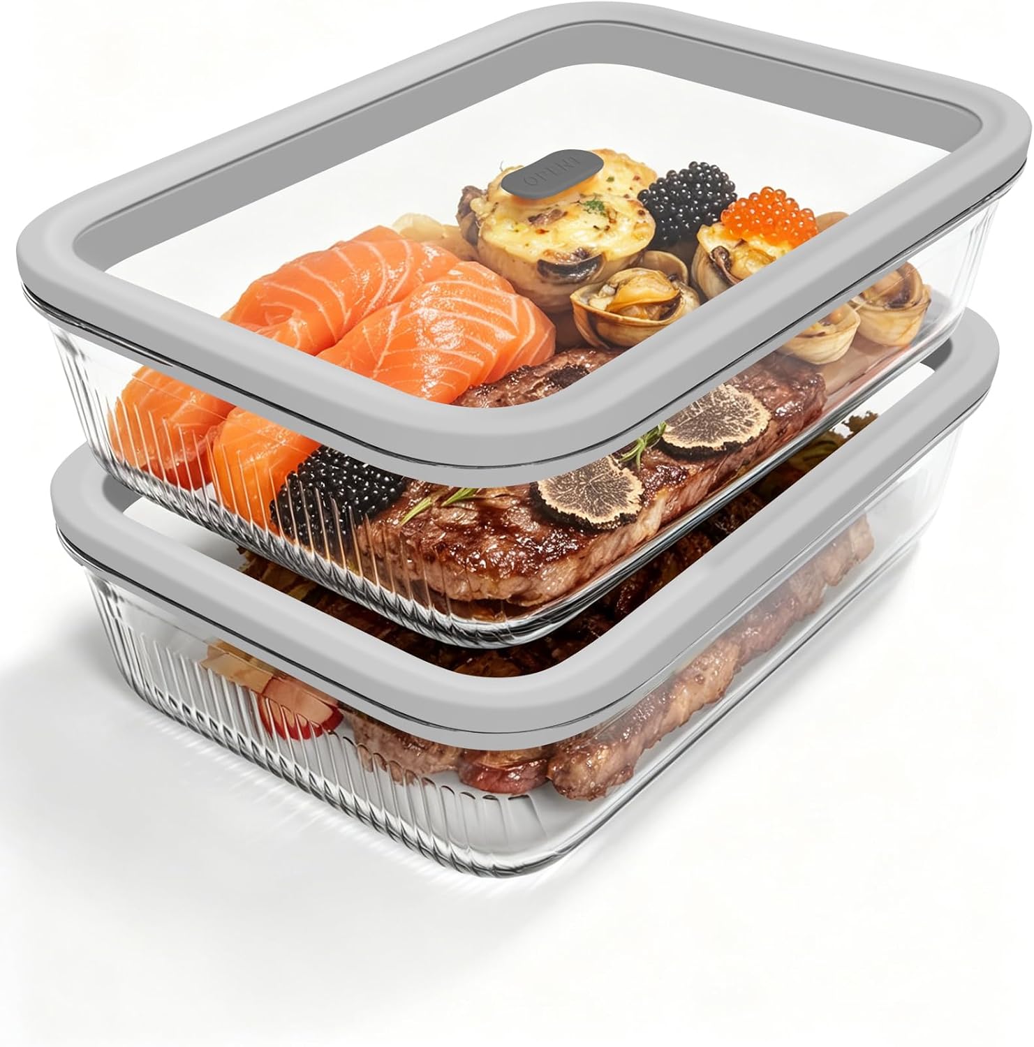 Food Storage Meal Prep - 2 Pack Glass Food Storage Containers