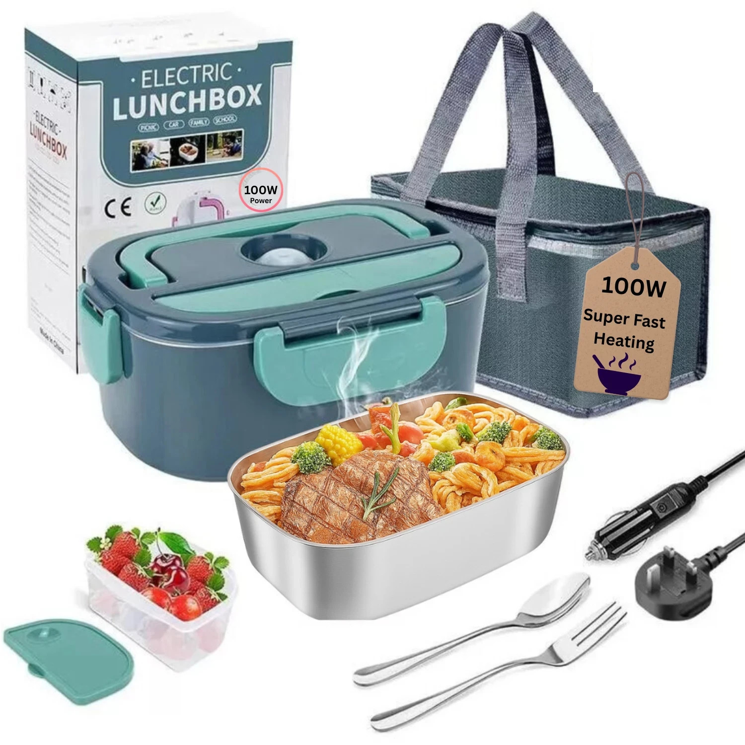 Food Storage Not Plastic - Electric Lunch Box Food Warmer 100W