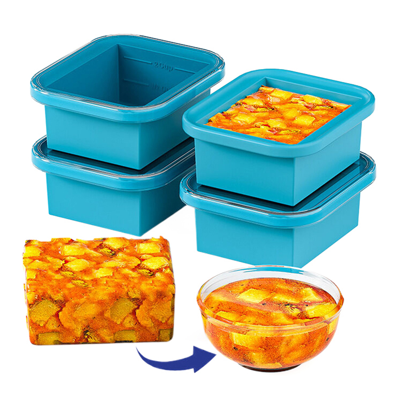 Food Storage Not Plastic - Silicone Freezing Tray With Plastic Lid