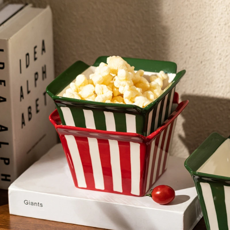 Food Storage Unit - Creative Ceramic Bowl Square Household Food