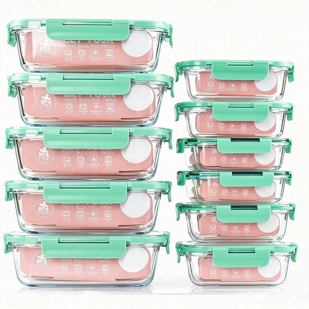 Food Storage Freezer - 10 Pack Glass Meal Prep Containers,