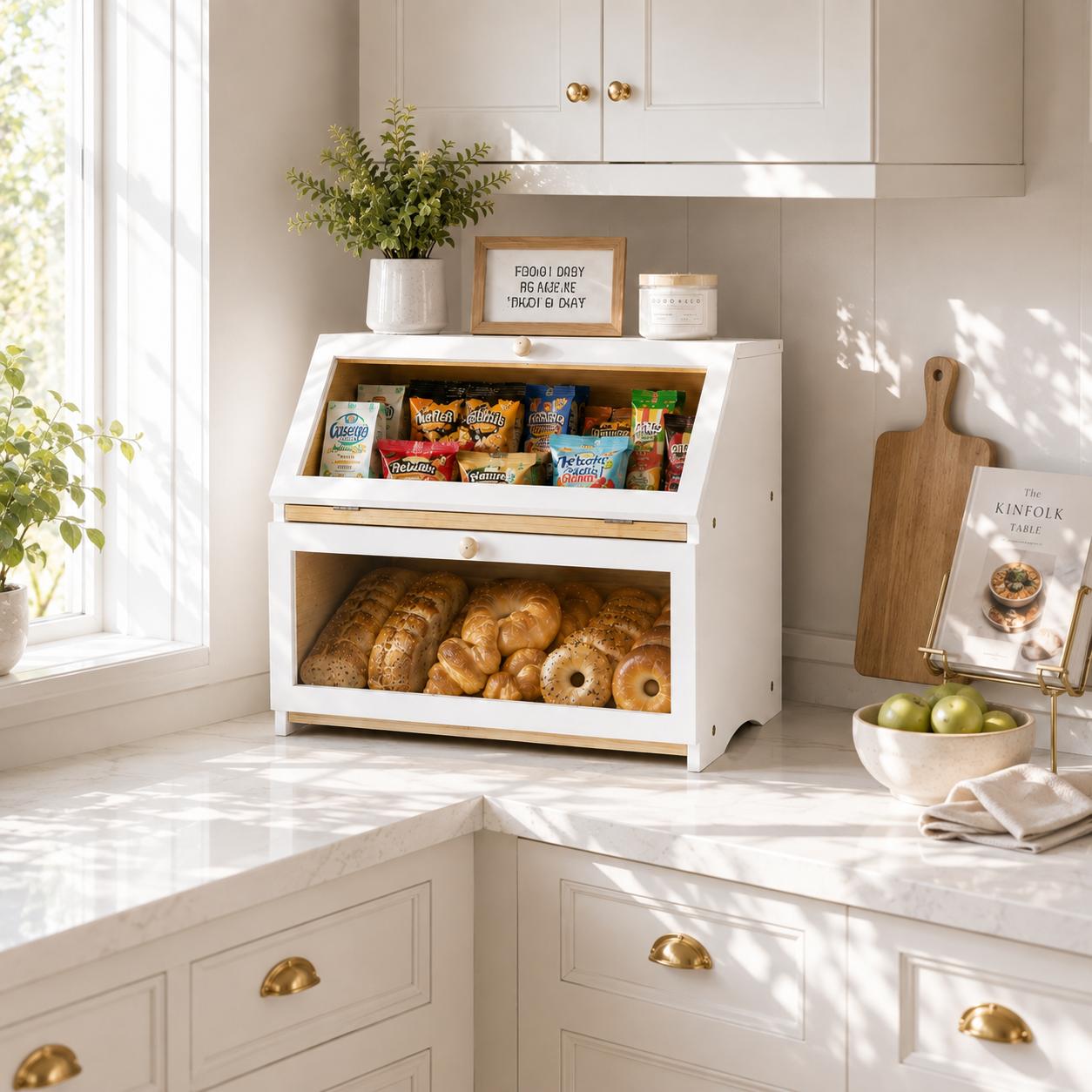 HOMEKOKO Double Layer Bread Bo - Food Storage Freezer review and price