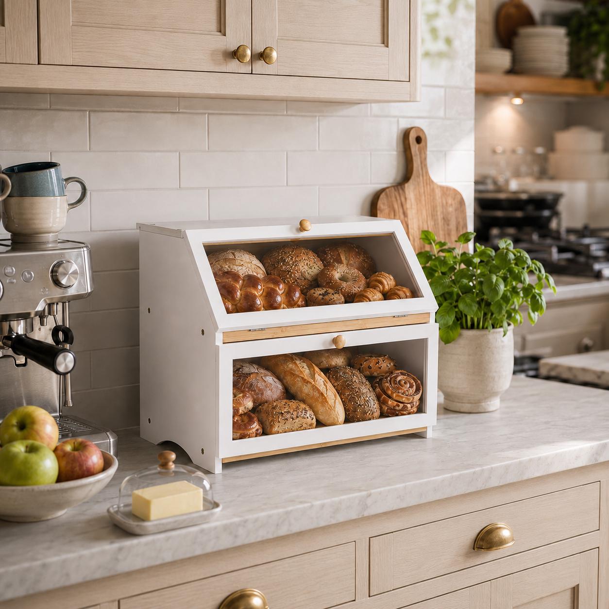 HOMEKOKO Double Layer Bread Bo - Food Storage Freezer review and price