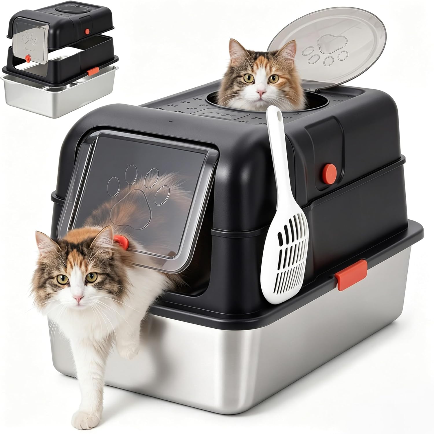 Enclosed Stainless Steel Litte - Food Storage Xl review and price