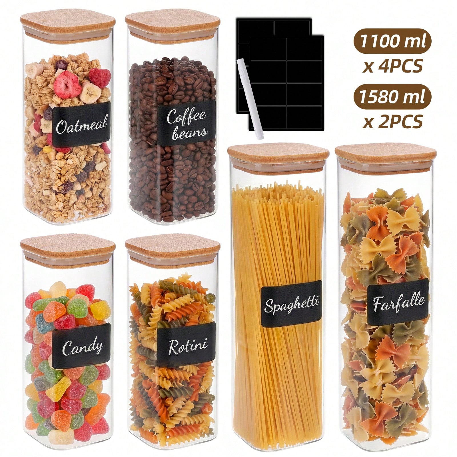 6/12pcs Glass Food Storage Con - Food Storage Pantry review and price
