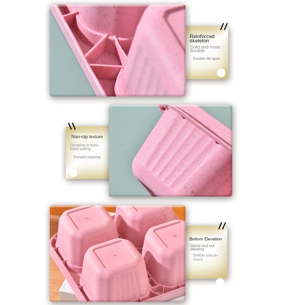 1pc Reusable Wheat Straw 4 Com - Food Storage Meal Prep review and price