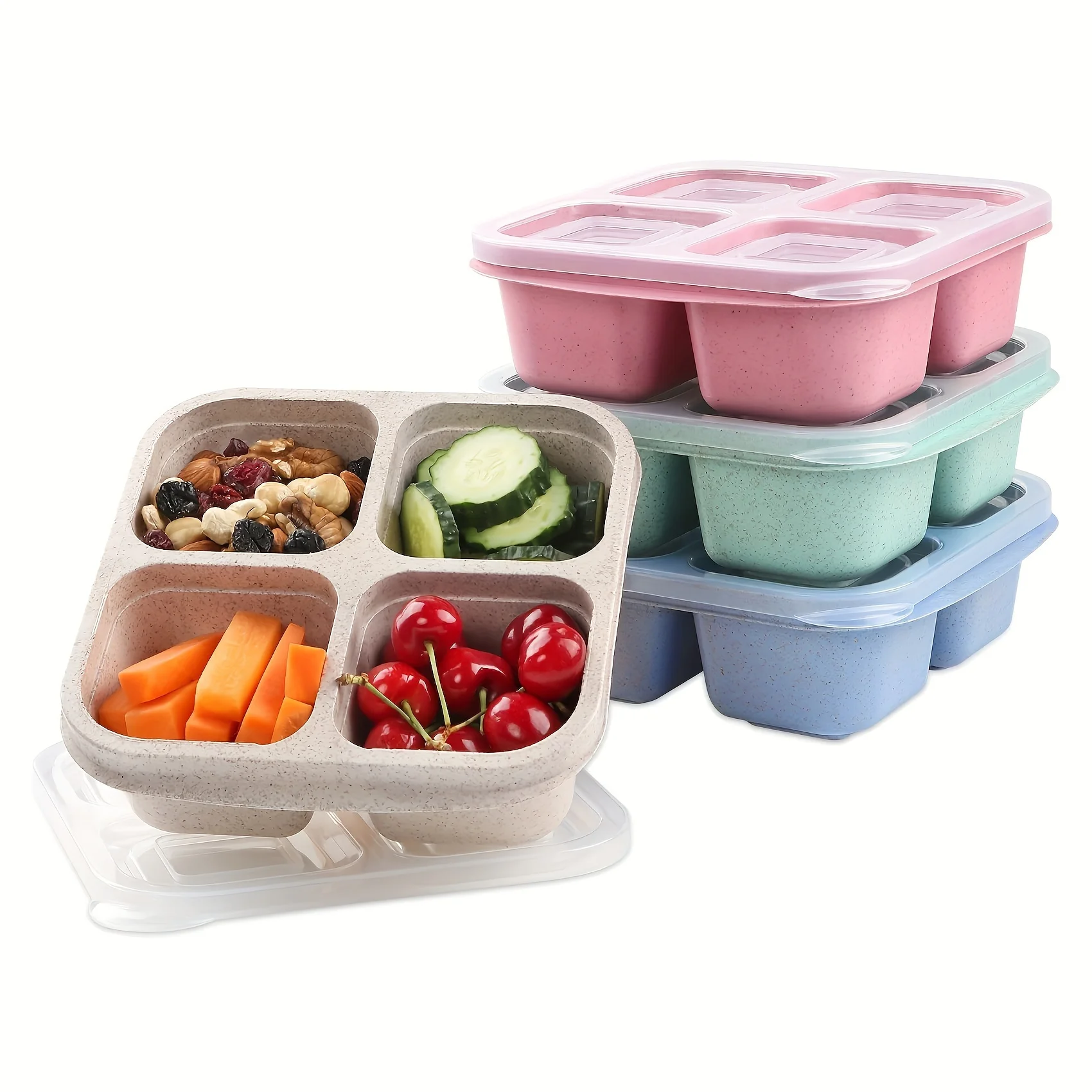 Snack Box with Four Transparen - Food Storage Meal Prep review and price