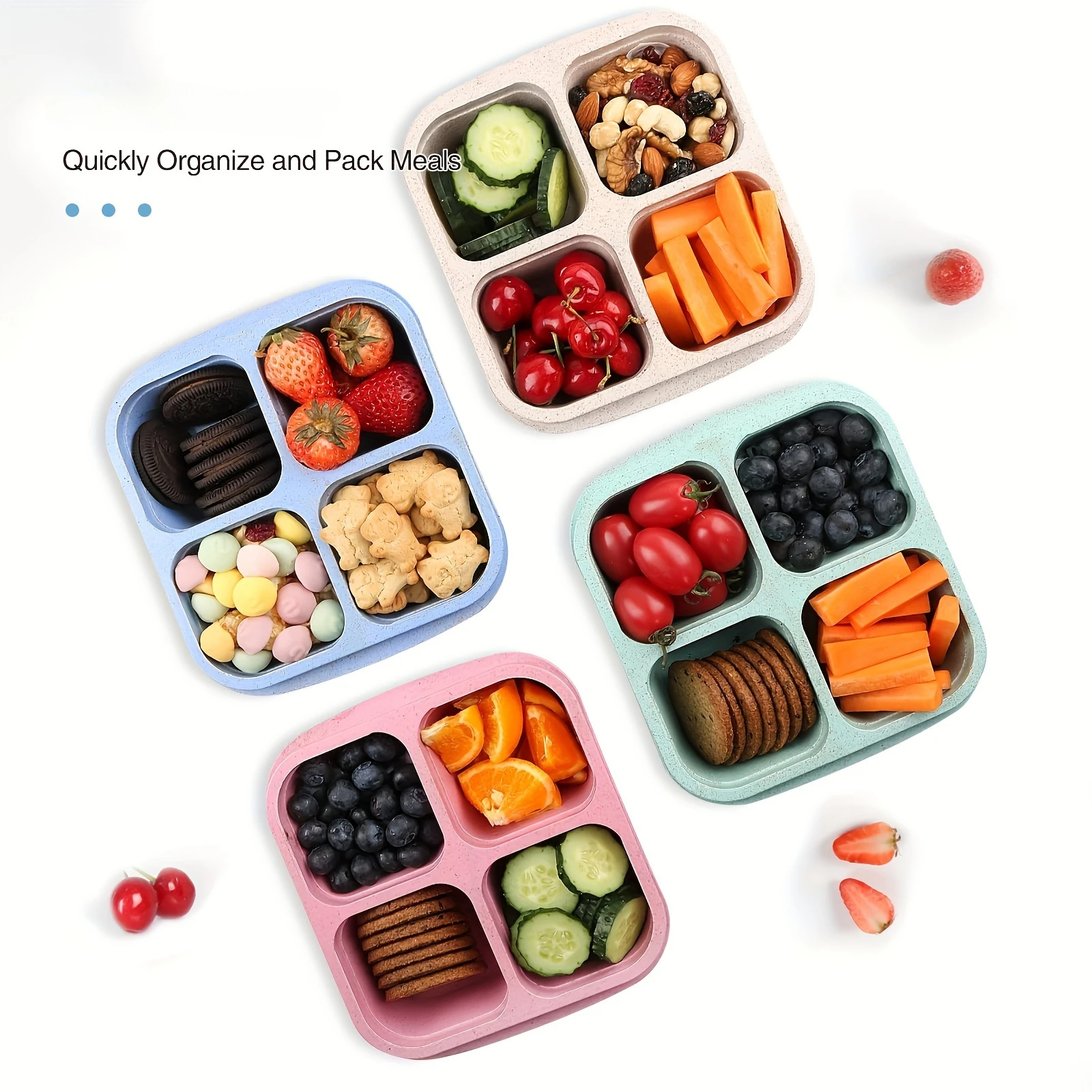 Snack Box with Four Transparen - Food Storage Meal Prep review and price