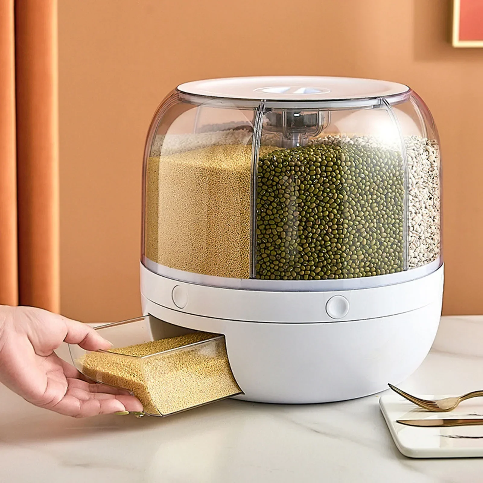 6-Compartment 360° Rotating Ai - Food Storage Pantry review and price