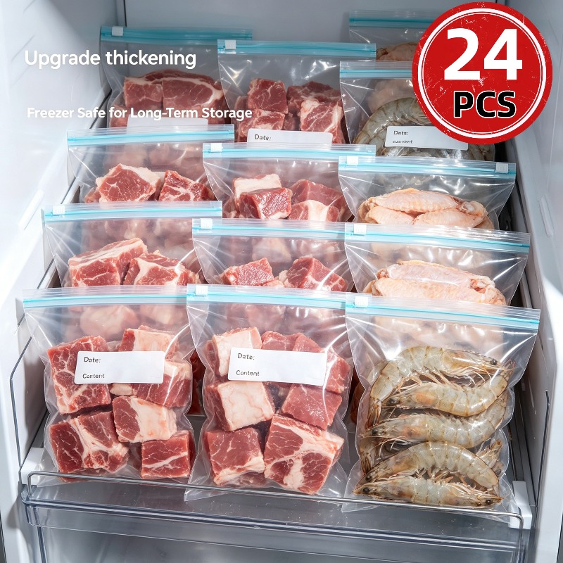 24Pcs Reusable Ziplock Food St - Food Storage Zip Lock Bags review and price