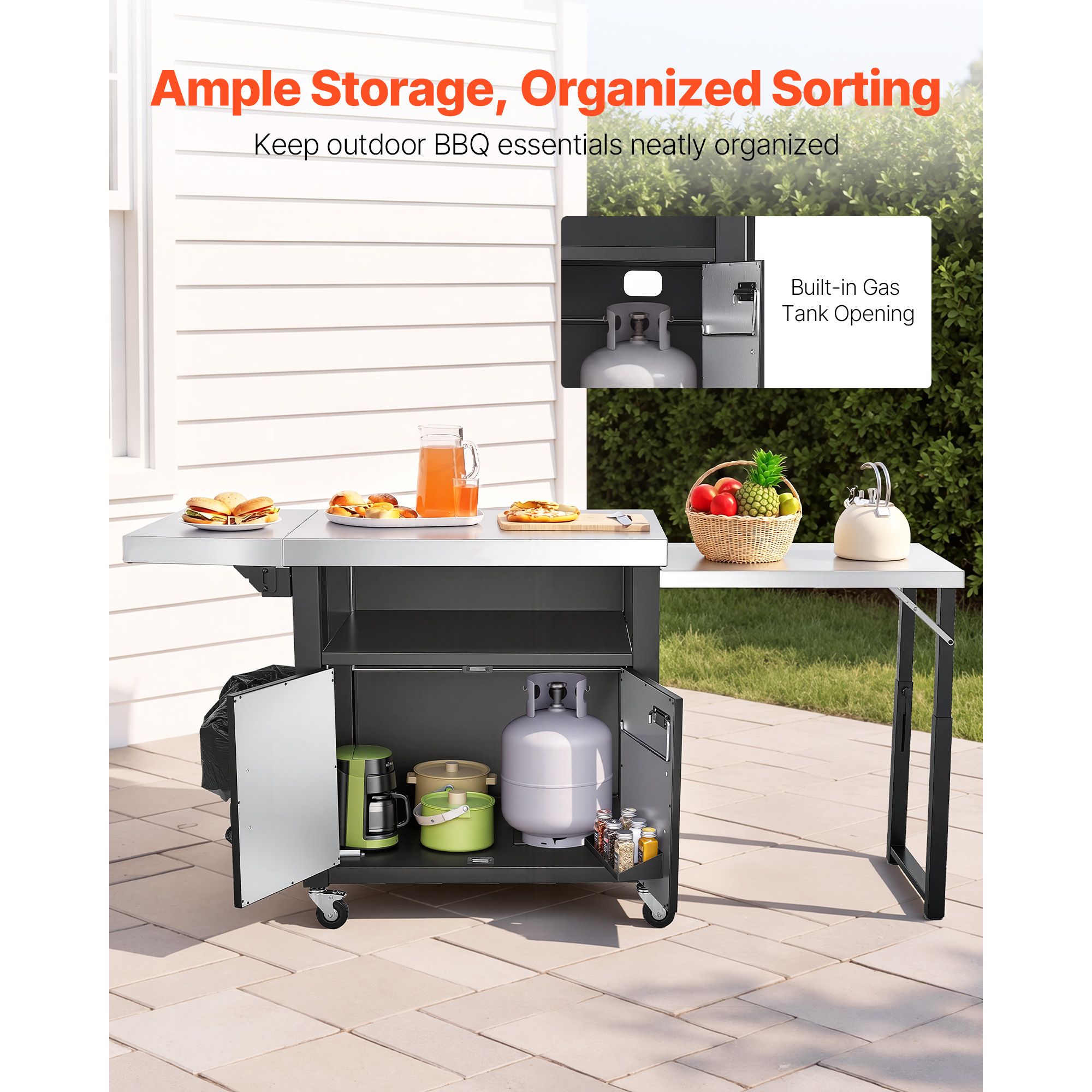 Outdoor Grill Cart with Storag - Food Storage With Wheels review and price