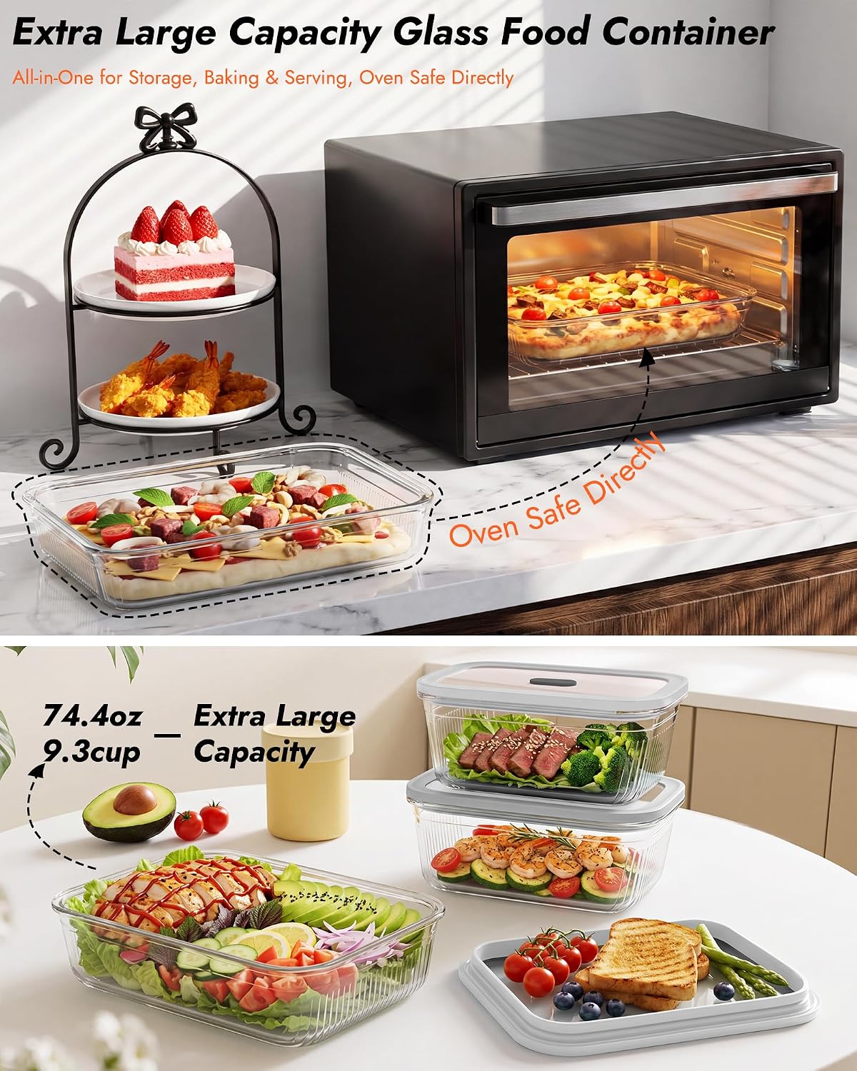 2 Pack Glass Food Storage Cont - Food Storage Meal Prep review and price