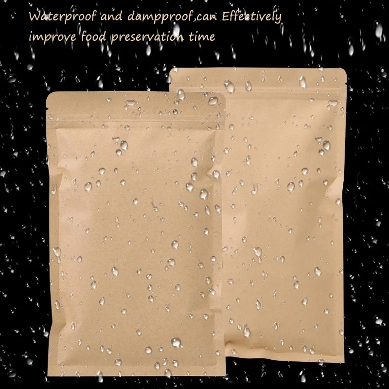100PCS Brown Kraft Paper Zippe - Food Storage And review and price