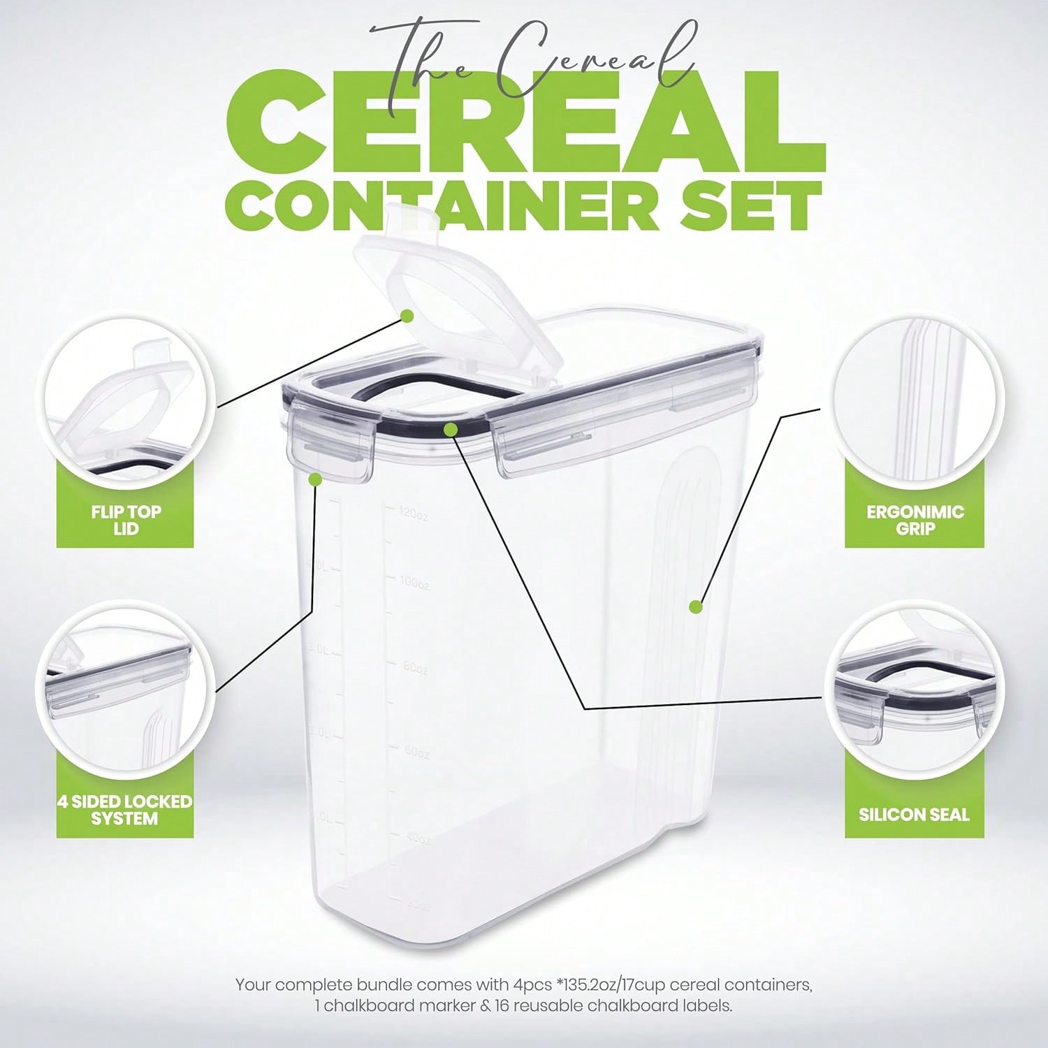 4 Pack (4L / 135OZ) EXTRA Larg - Food Storage Pantry review and price