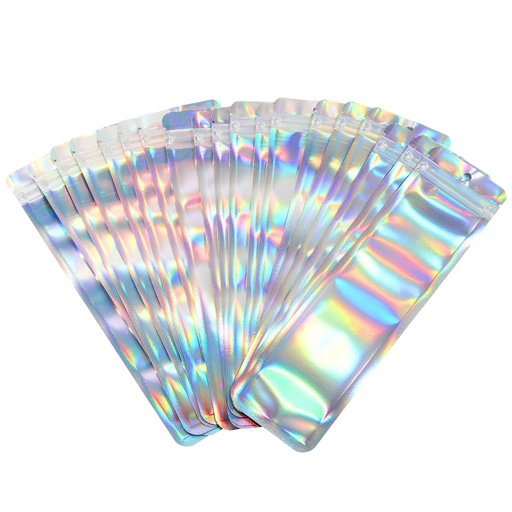 50pcs Long Holographic Packagi - Food Storage Zip Lock Bags review and price