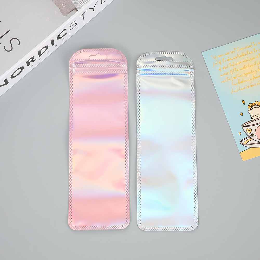 50pcs Long Holographic Packagi - Food Storage Zip Lock Bags review and price