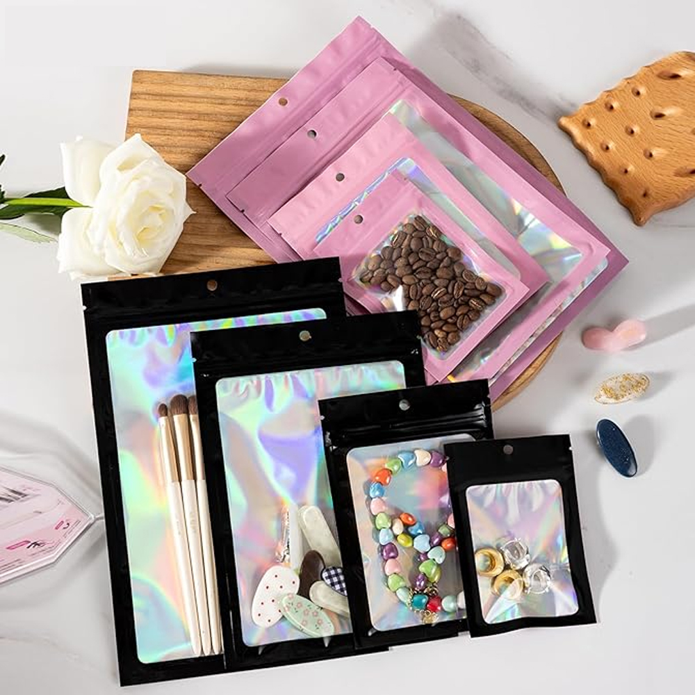 10-1000Pcs Holographic Ziplock - Food Storage Zip Lock Bags review and price