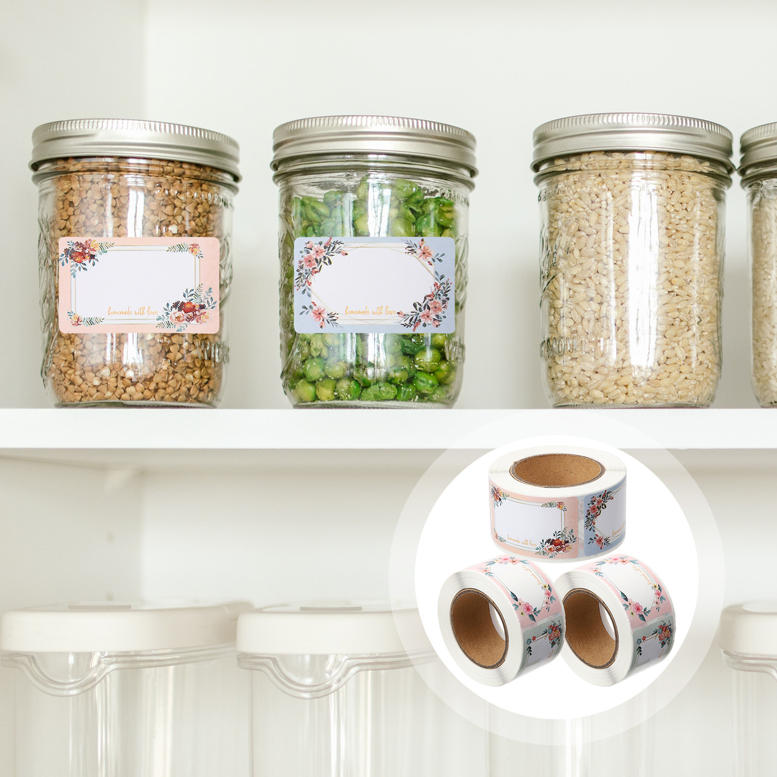 3 Rolls Blank Name Labels Stic - Food Storage Jars review and price