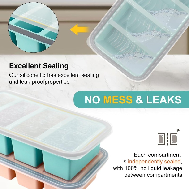 Silicone Freezer Molds with Li - Food Storage Meal Prep review and price
