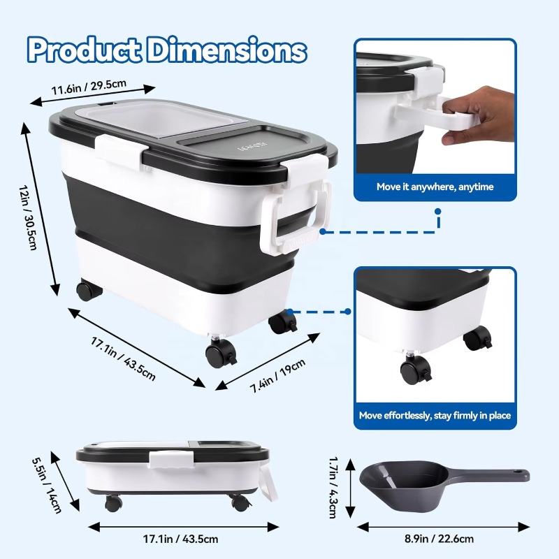 Dog Food Storage Container 20- - Food Storage With Wheels review and price