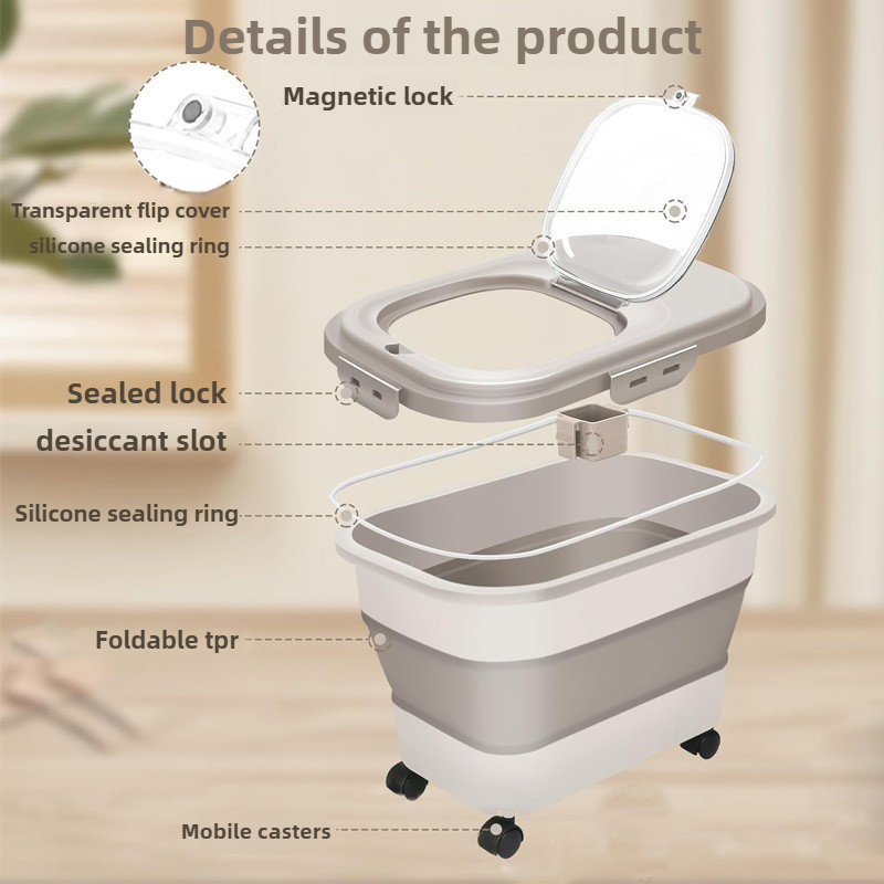 Large Dog Food Container Folda - Food Storage With Wheels review and price