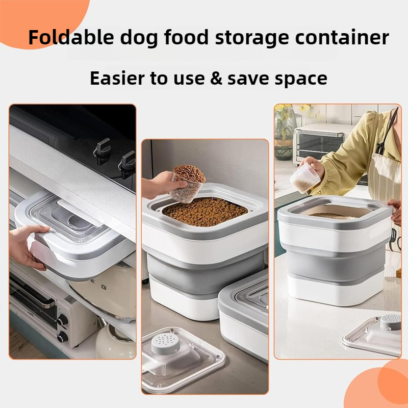Large Dog Food Container Folda - Food Storage With Wheels review and price