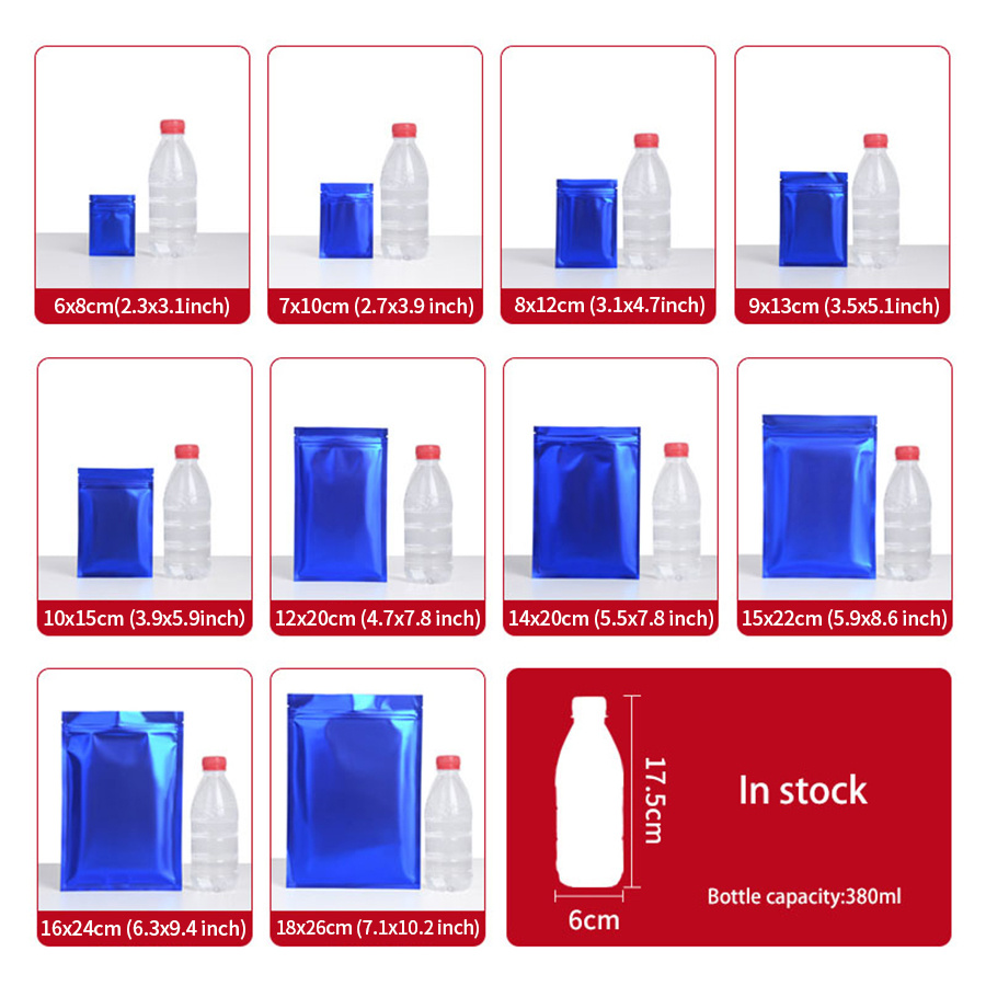 100pcs Matte Blue Foil Zipper  - Food Storage And review and price