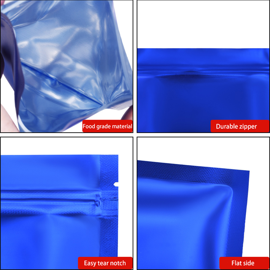 100pcs Matte Blue Foil Zipper  - Food Storage And review and price