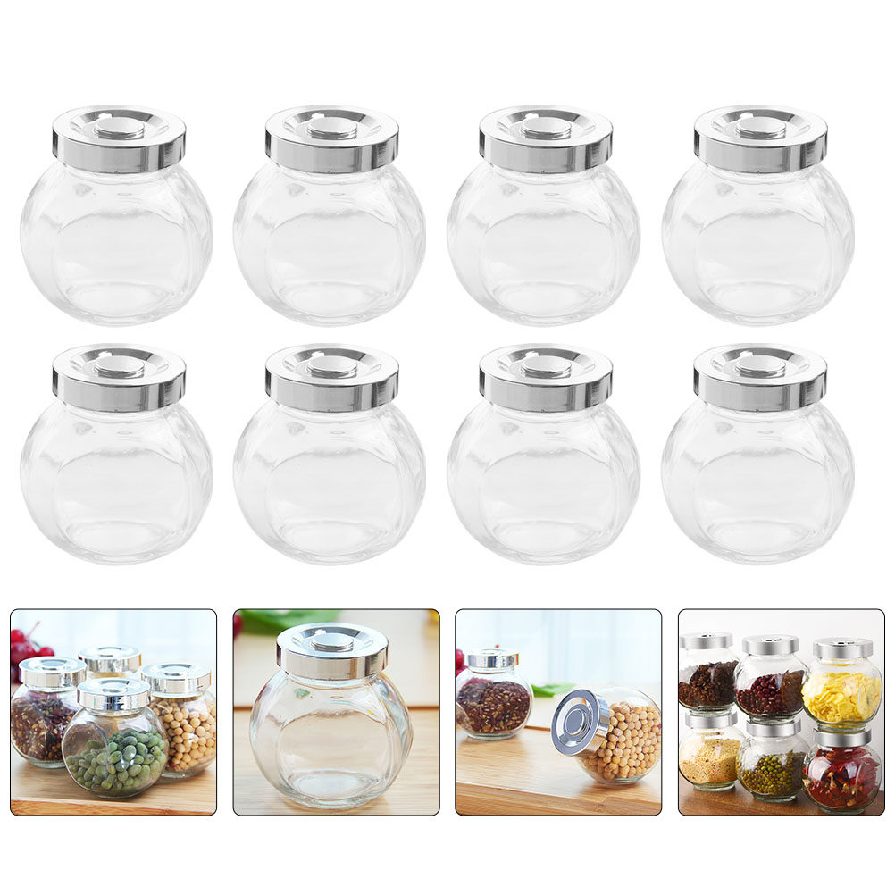 8Pcs Lightweight Portable Glas - Food Storage Glass Jar review and price