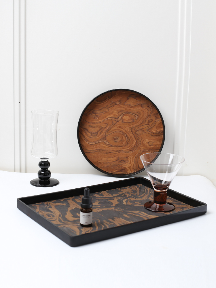 Serving Tray Natural Wood Vene - Food Storage Medieval review and price
